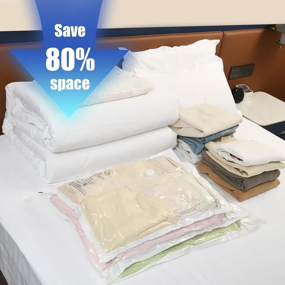 10 Pack Small Vacuum Storage Bags w Hand Pump Space Saver for Clothes Bedding